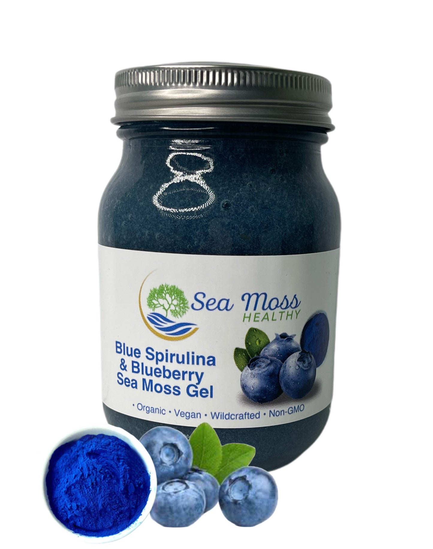 Blue Spirulina and Blueberry Sea Moss Gel
