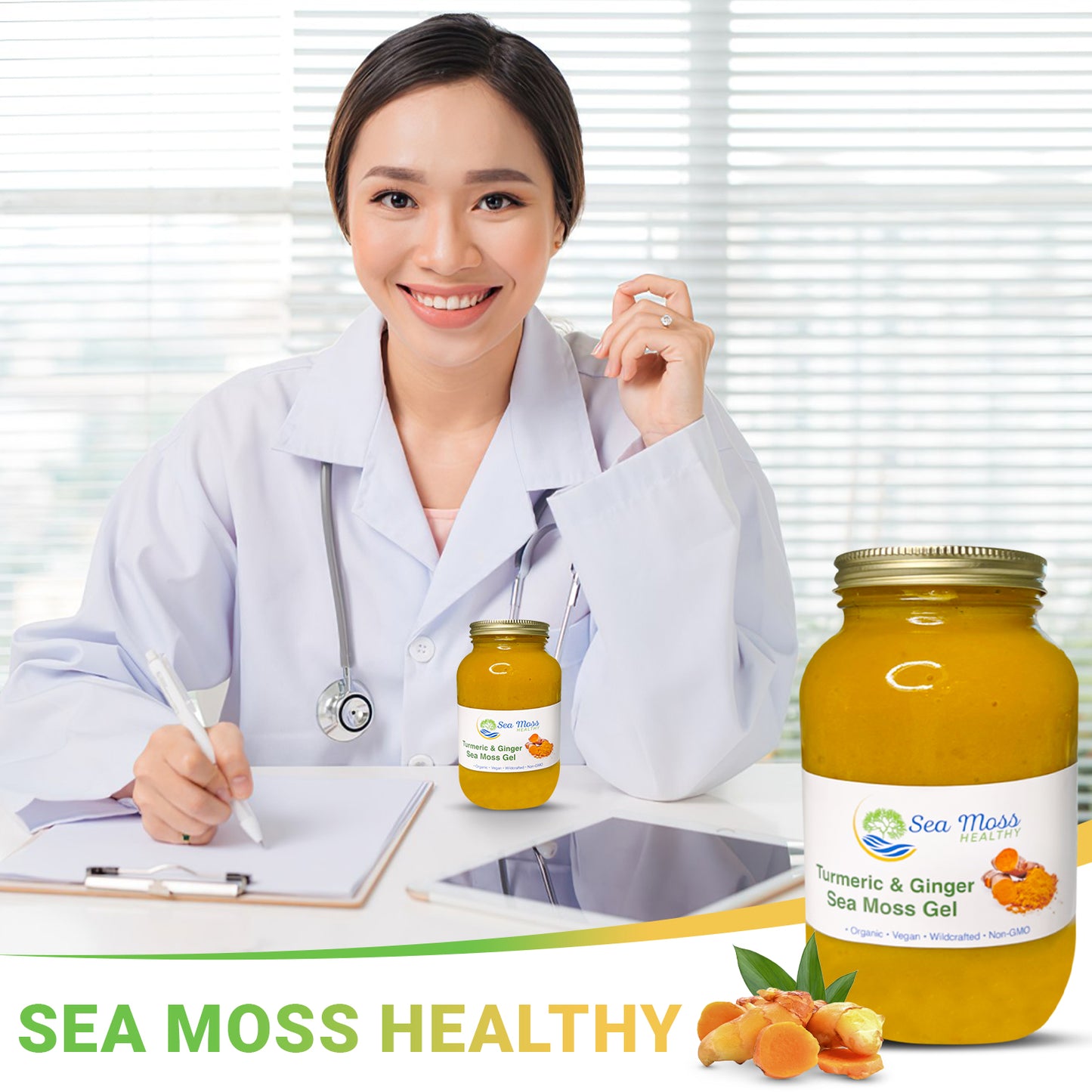 Turmeric and Ginger Flavored Sea Moss Gel